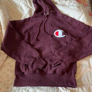 champion reverse weave burgundy hoodie